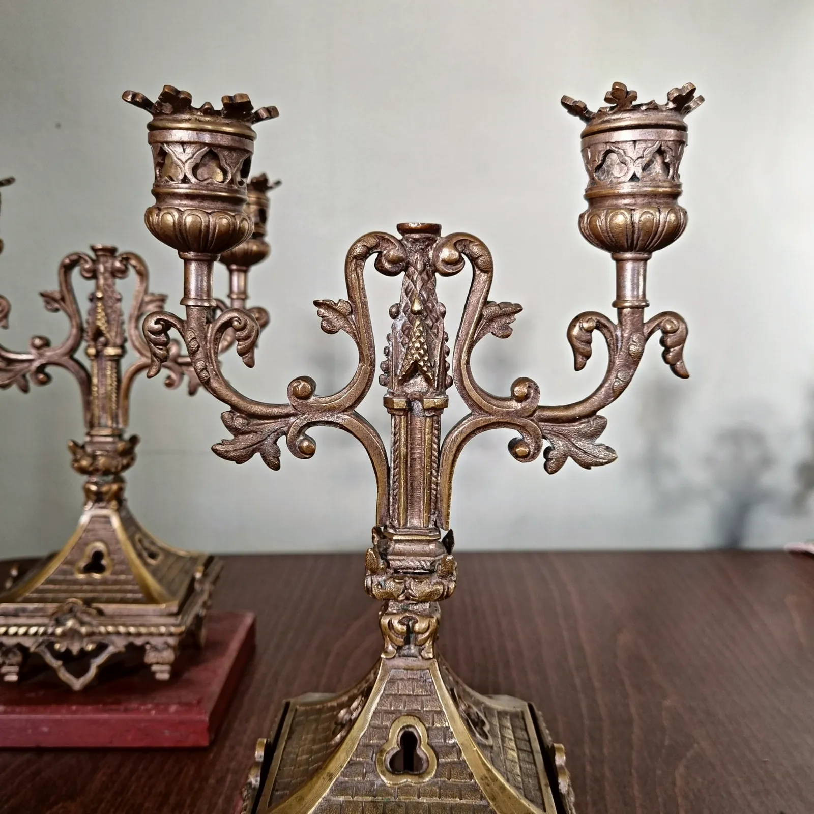 Pair Of 19th Century Candelabra On Marble photo furniture