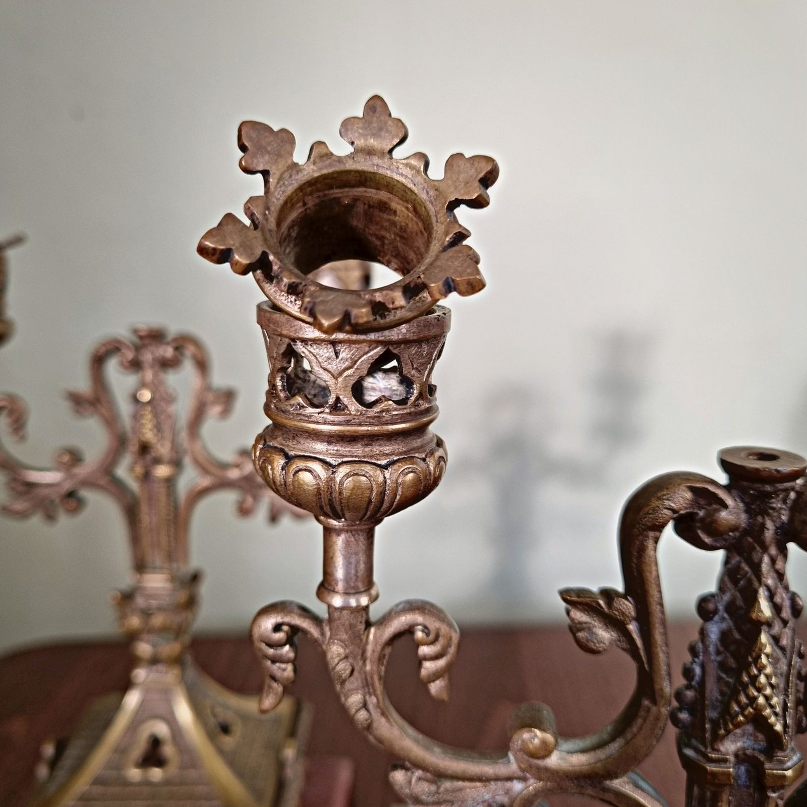 Pair Of 19th Century Candelabra On Marble photo buy