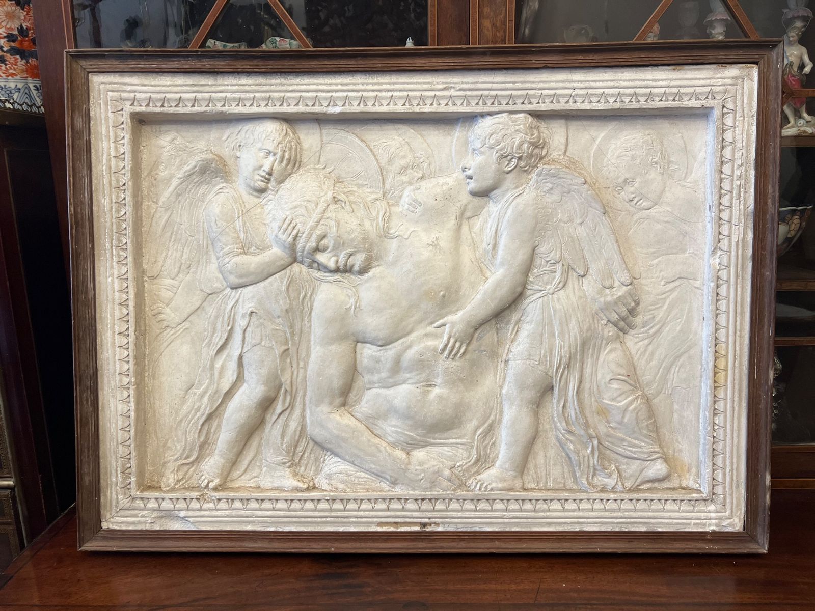 C19th Plaster Copy Of The Dead Christ Tended By Angels, By Donatello (C.1386 1466) photo for sale