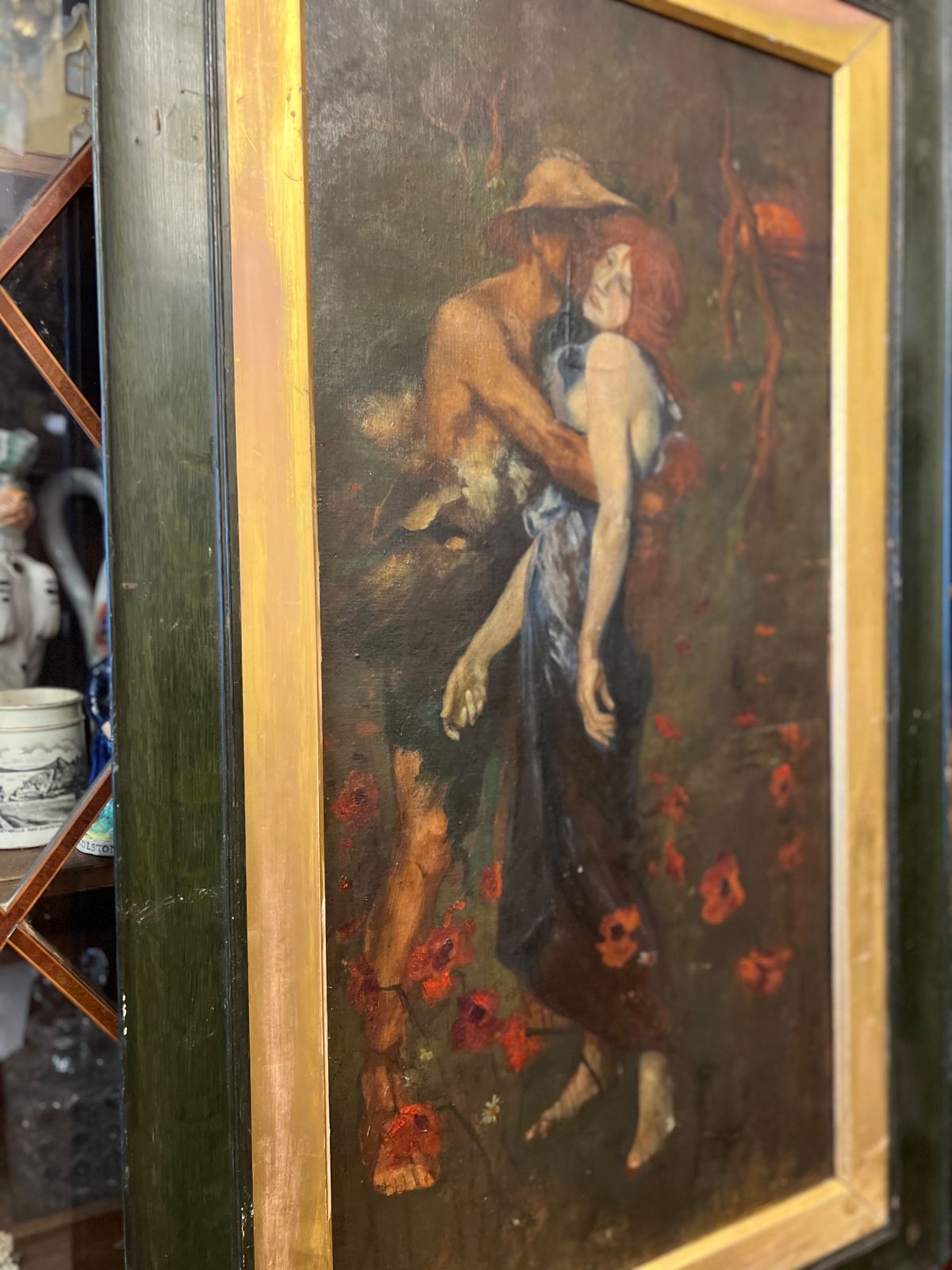 Art C1920s Copy Of An Idyll Study ( M Greiffenhagen) Oil Painting On Board photo
