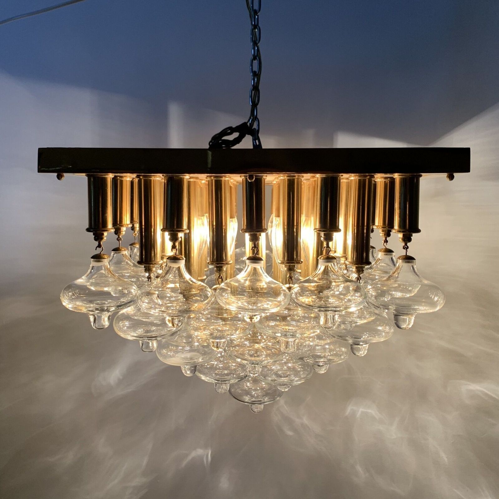 Mid Century Design Zeldzame Kalmar Gouden Plafondlamp, Jaren 1970 photo Verlichting