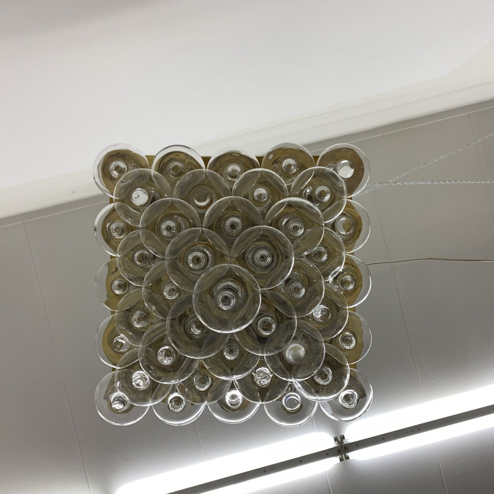 photo buy Mid Century Design Zeldzame Kalmar Gouden Plafondlamp, Jaren 1970