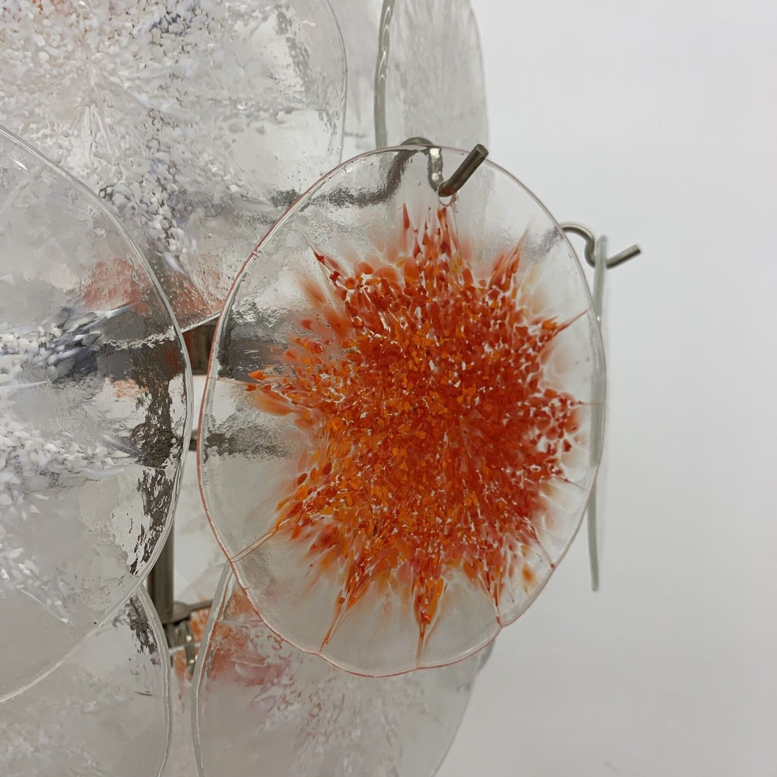 Mid Century Design Glass Disc Chandelier By Vistosi, 1970s photo vinterior