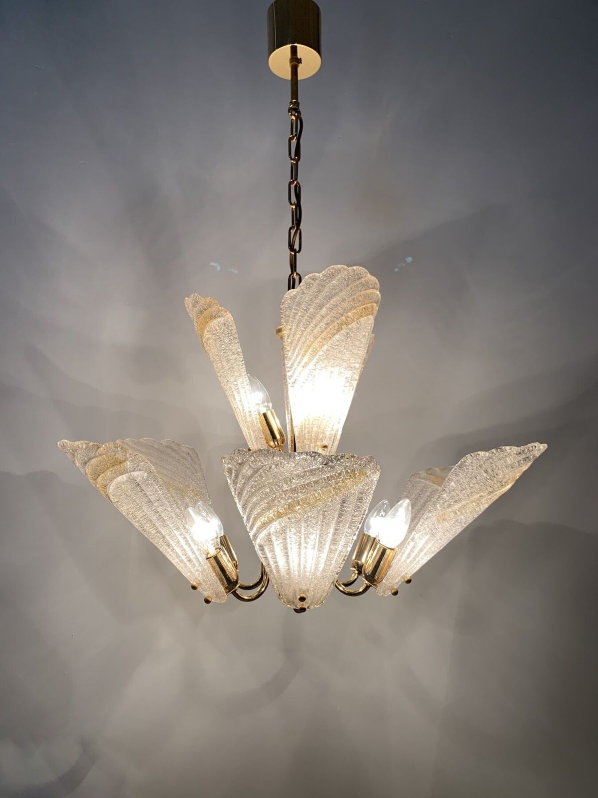 Large Italian Murano Glass Chandelier Hollywood Regency Design , 1970’s photo 694.4