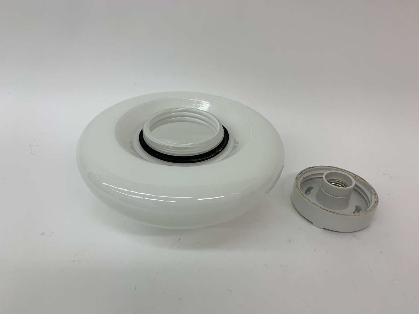German Mid Century Glass 961 Ceiling Or Wall Lamp By Wilhelm Wagenfeld For Lindner, 1950s photo 507.16