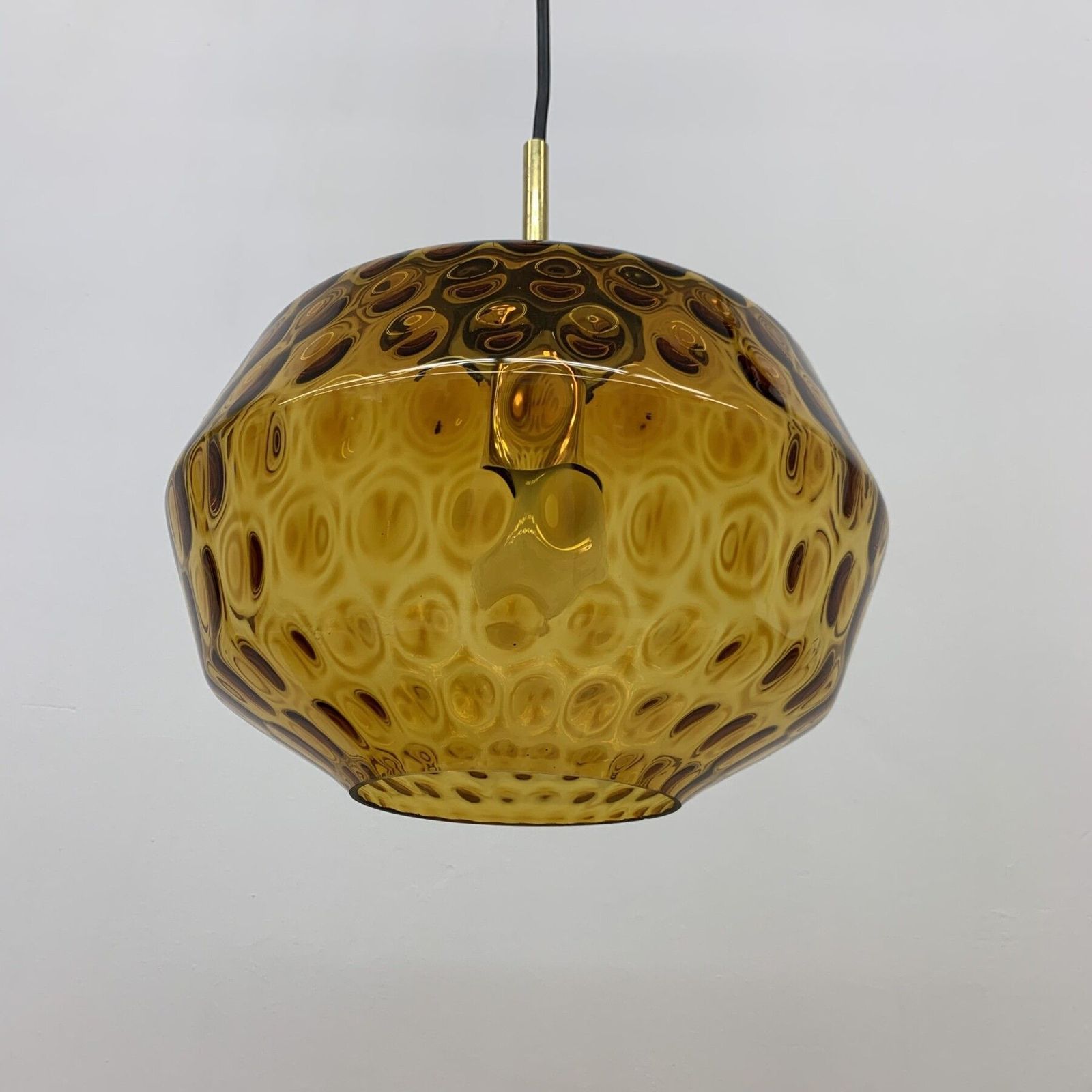 Limburg Glashutte Glazen Hanglamp, Mid Century Design, Duitsland, Ca. Jaren 1970 photo vintage