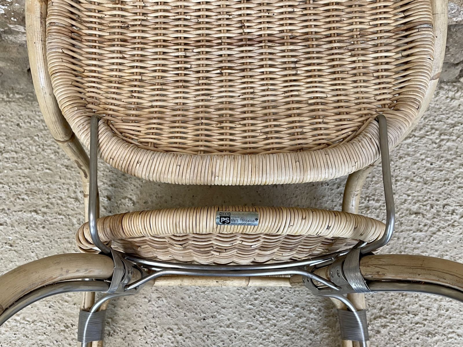 photo for sale Vintage Ikea Garden Patio Chair Mats Theselius Rattan And Steel Armchair Bedroom Occasional Accent Chair