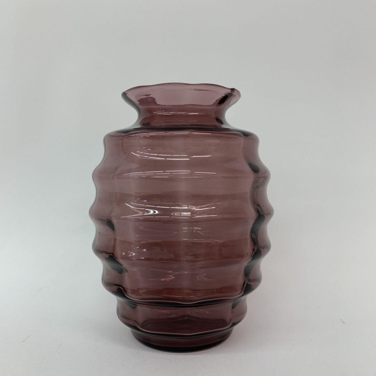 Art Deco Doyen Vaas Paars Glas, Jaren 1930 photo vinterior