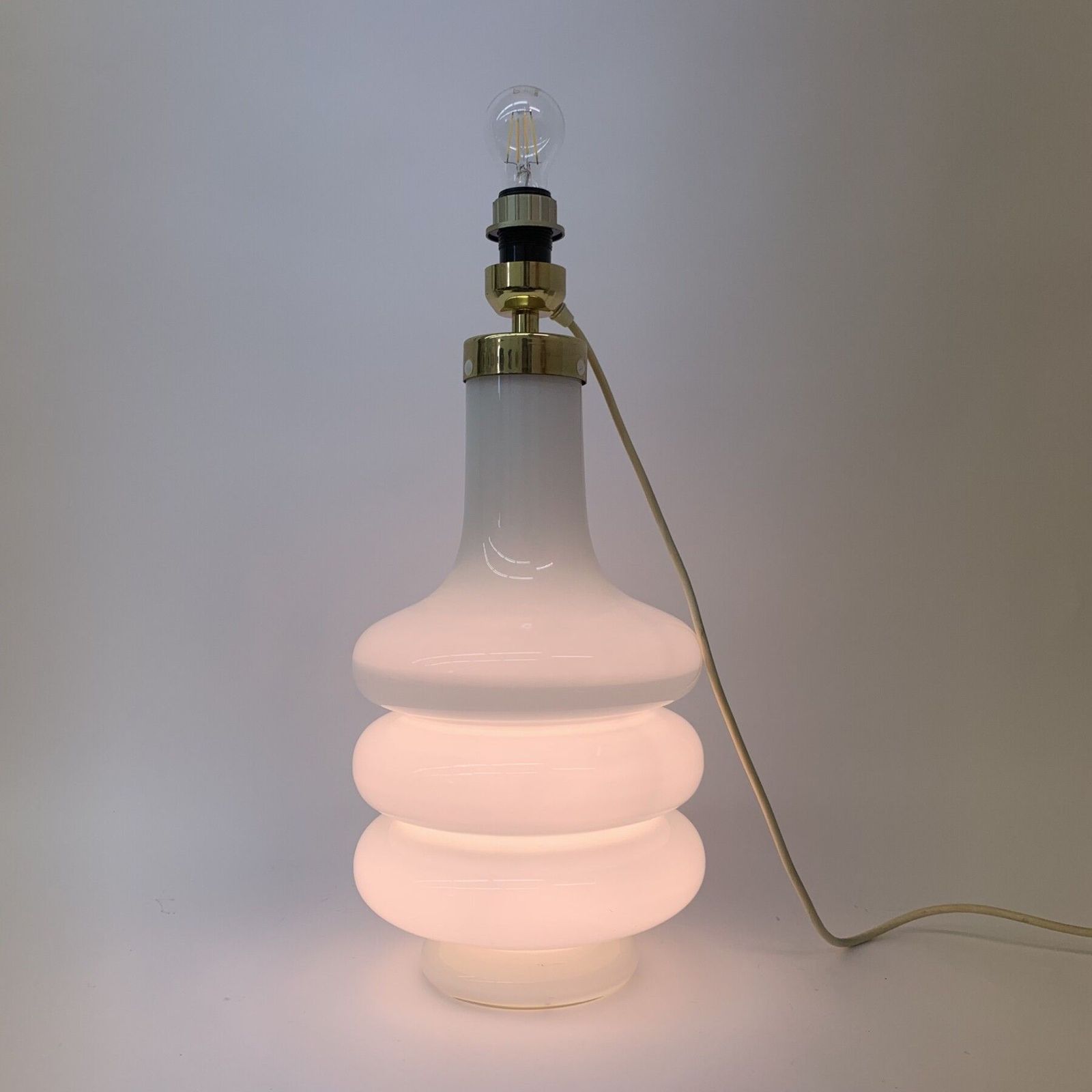 Mid Century Design Vloer /Tafellamp Van Verlicht Glas, Jaren 1970 photo for sale