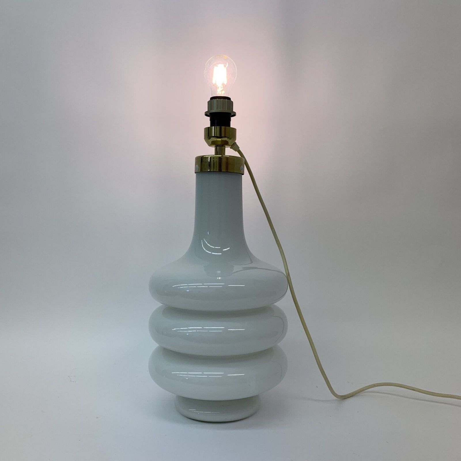 Mid Century Design Vloer /Tafellamp Van Verlicht Glas, Jaren 1970 photo Verlichting