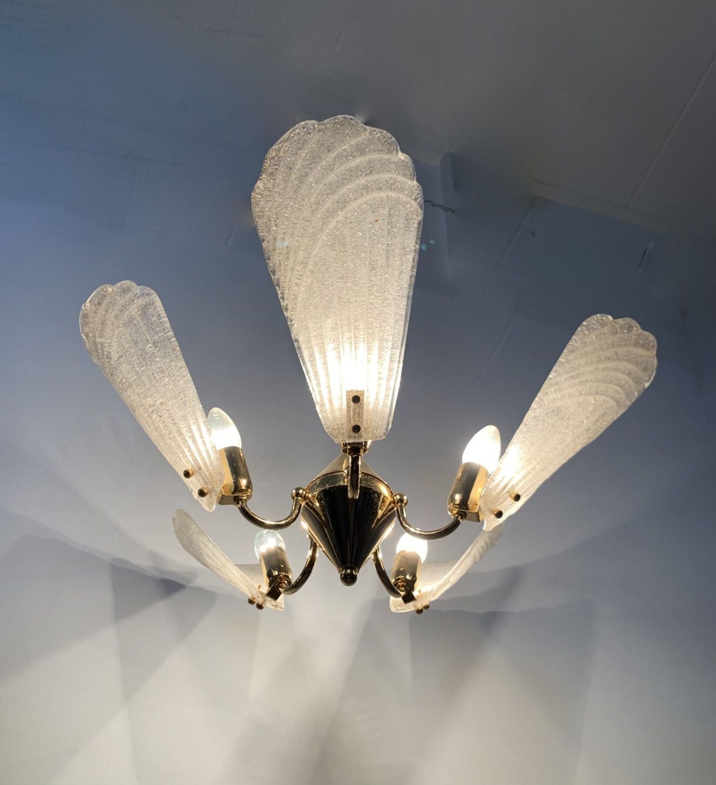 photo furniture Italian Murano Glass Chandelier Hollywood Regency Design , 1970’s