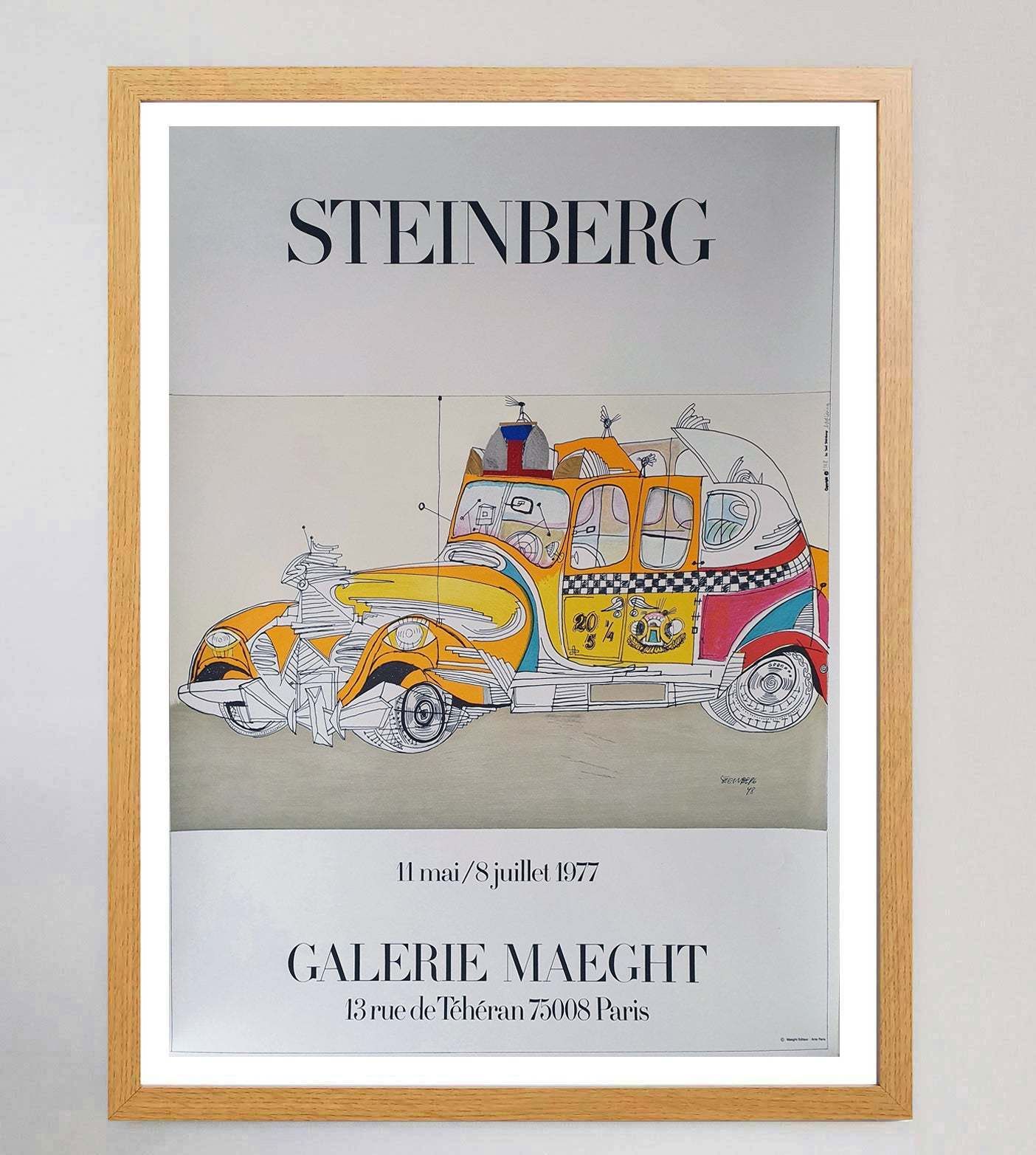 Saul Steinberg   Taxi Galerie Maeght Original Vintage Poster photo Art