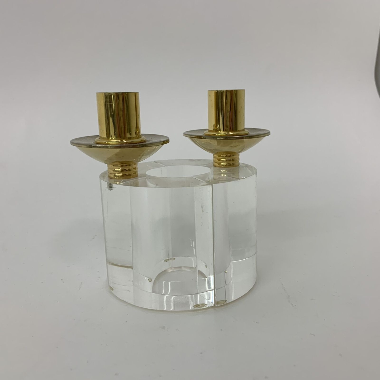 Set Van 2 Lucite Kandelaars, Ca. Jaren 1970 photo vinterior