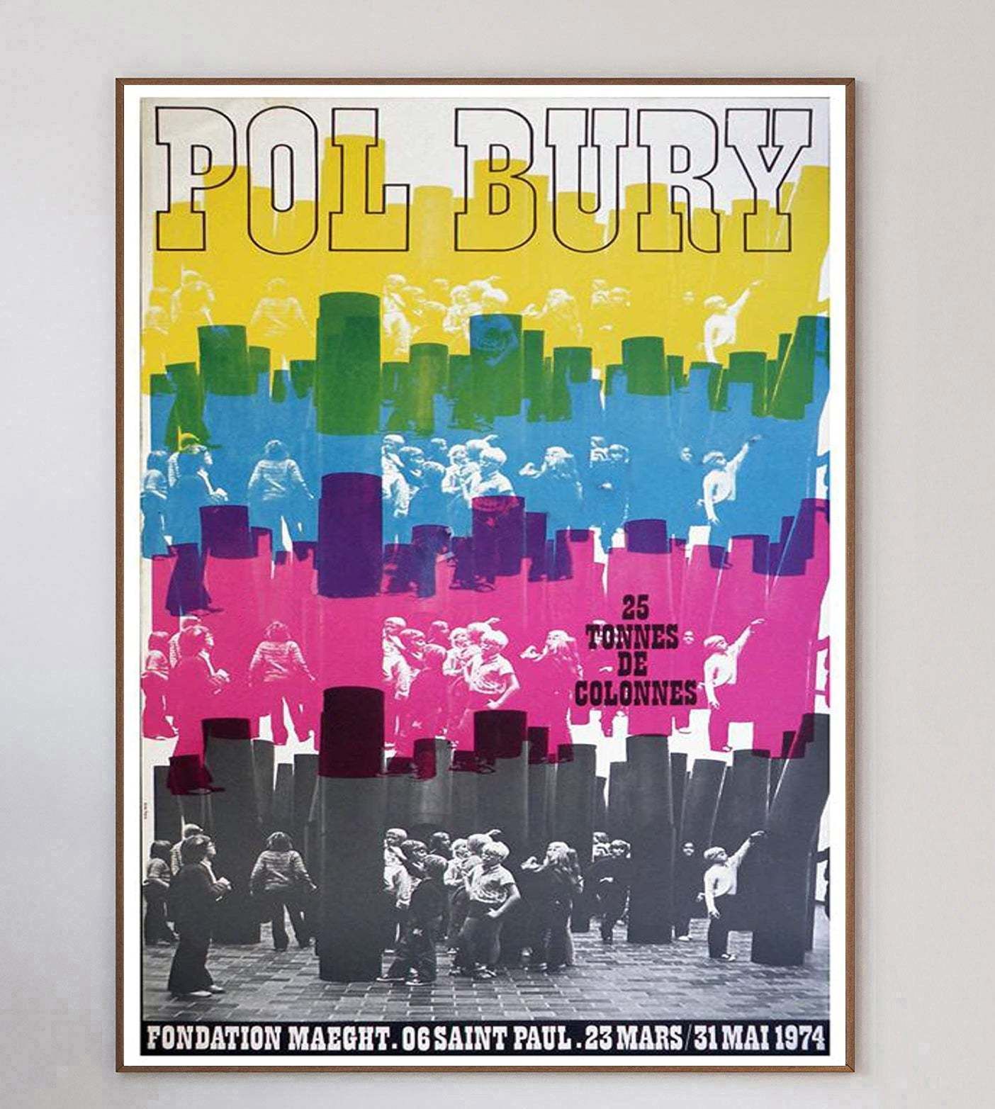 Pol Bury   25 Tonnes De Colonnes Original Vintage Poster photo 230.0