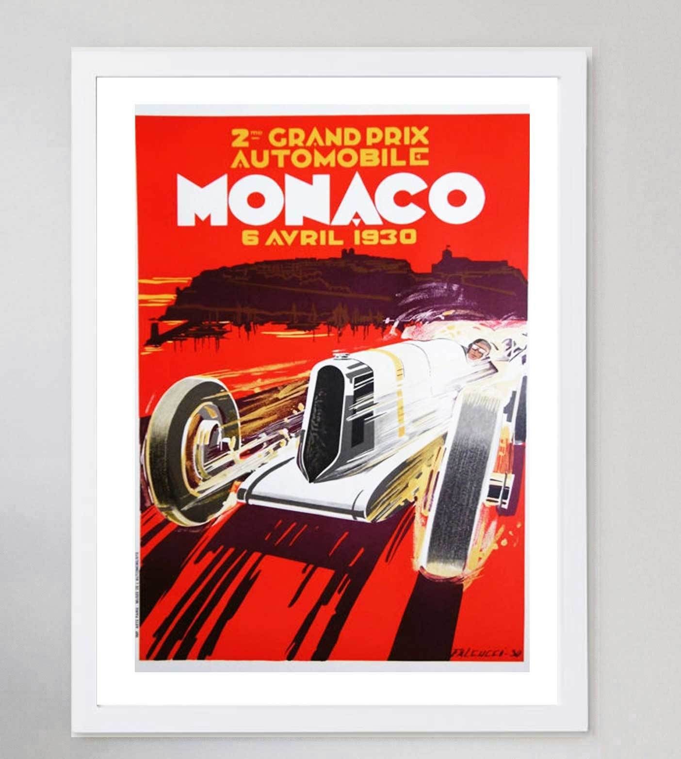 1930 Monaco Grand Prix Original Vintage Poster photo for sale