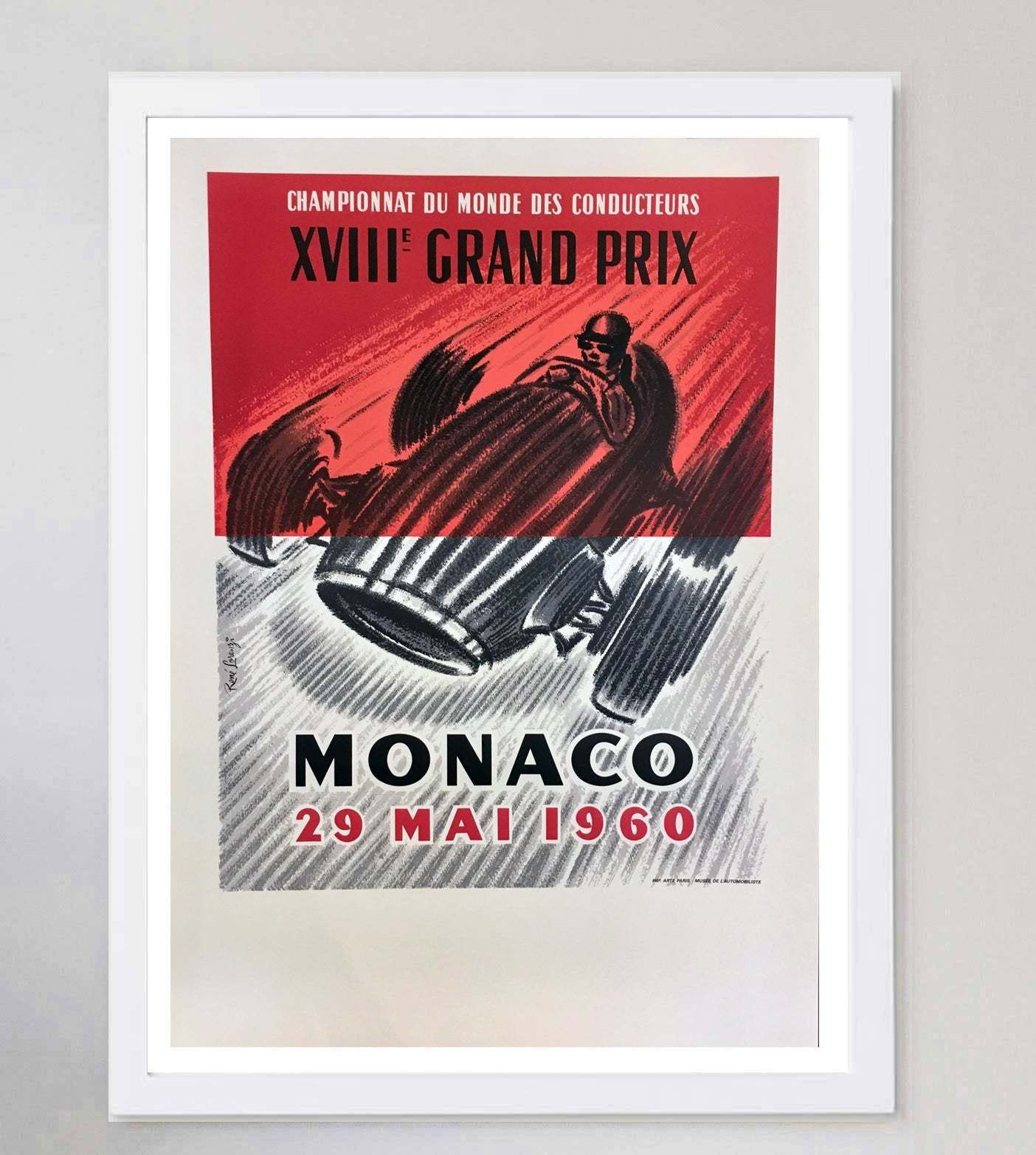 1960 Monaco Grand Prix  Original Vintage Poster photo for sale