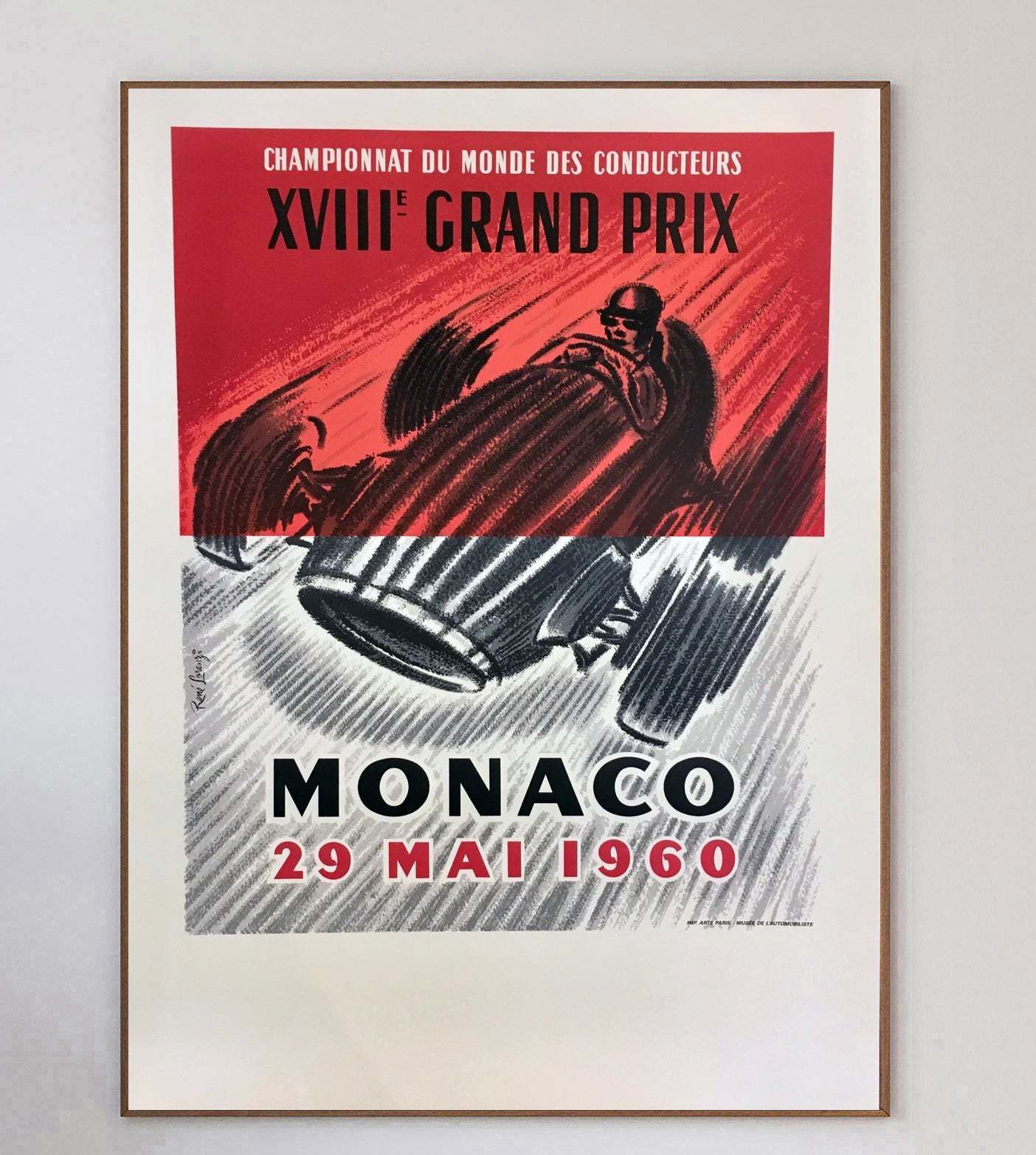1960 Monaco Grand Prix  Original Vintage Poster photo 312.0