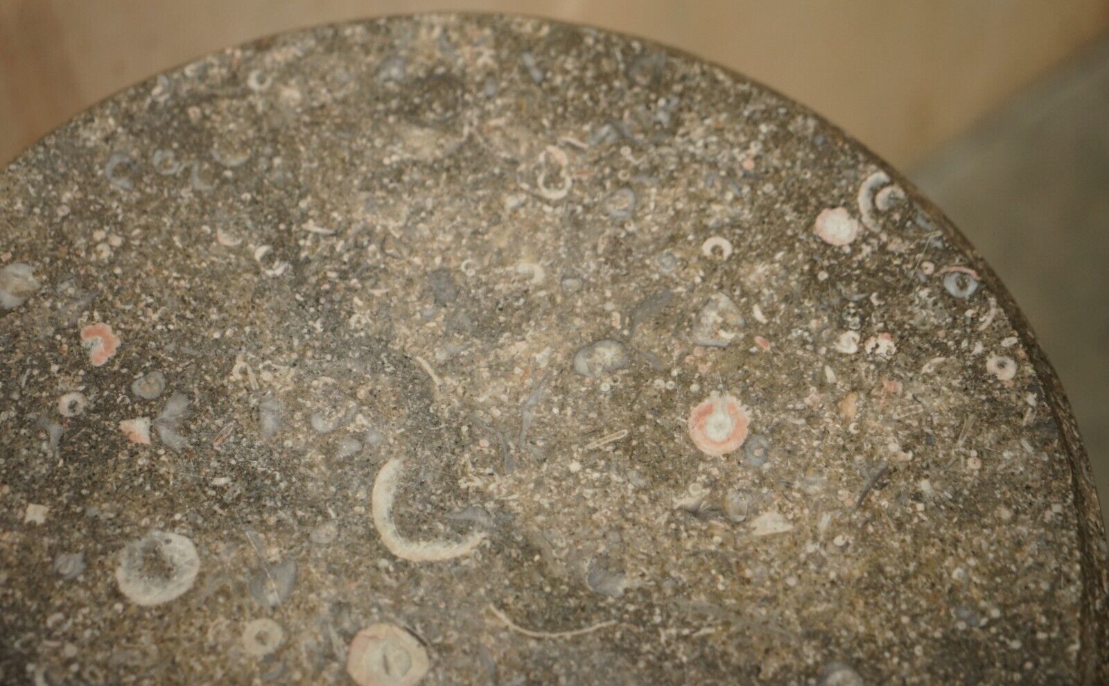 Furniture Editors Choice Most Popular Fossil Marble Top Antique Side End Lamp Wine Table photo