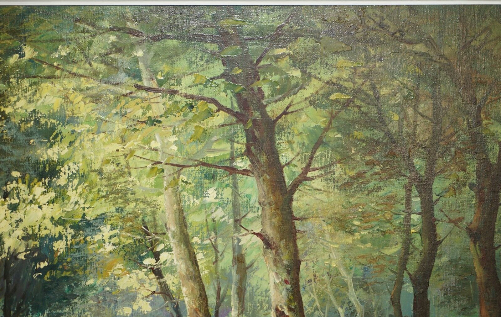photo furniture Antique Flemish Oil Painting Signed Faure Van Overbroek Circa 1880 Rural Scene