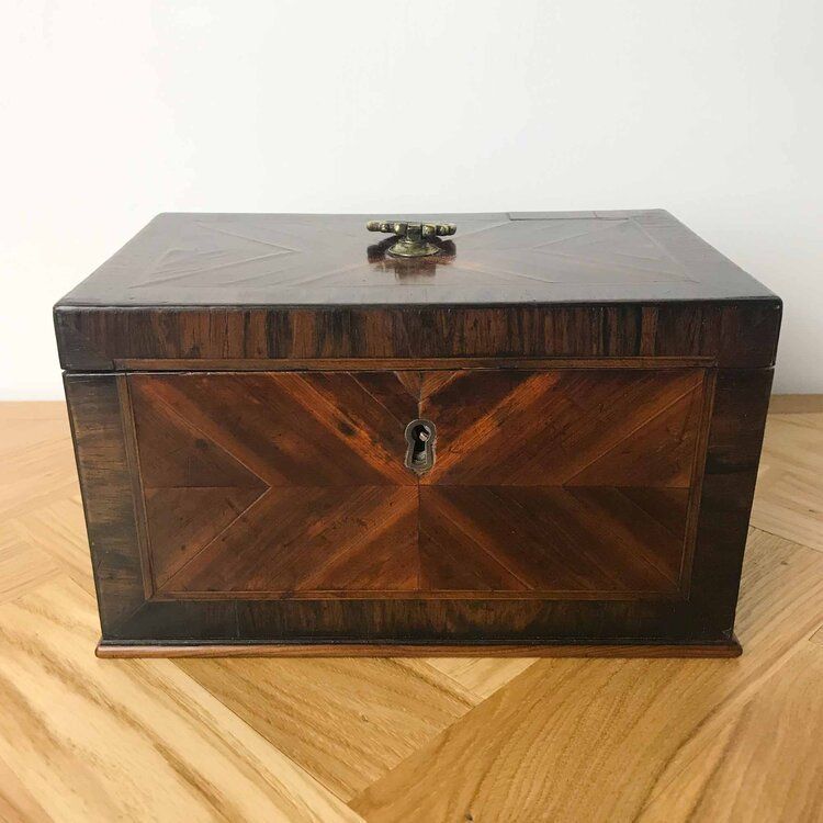 Home Decor Antique Tea Caddy In Mahogany And Amboyna Veneer, C1800 photo