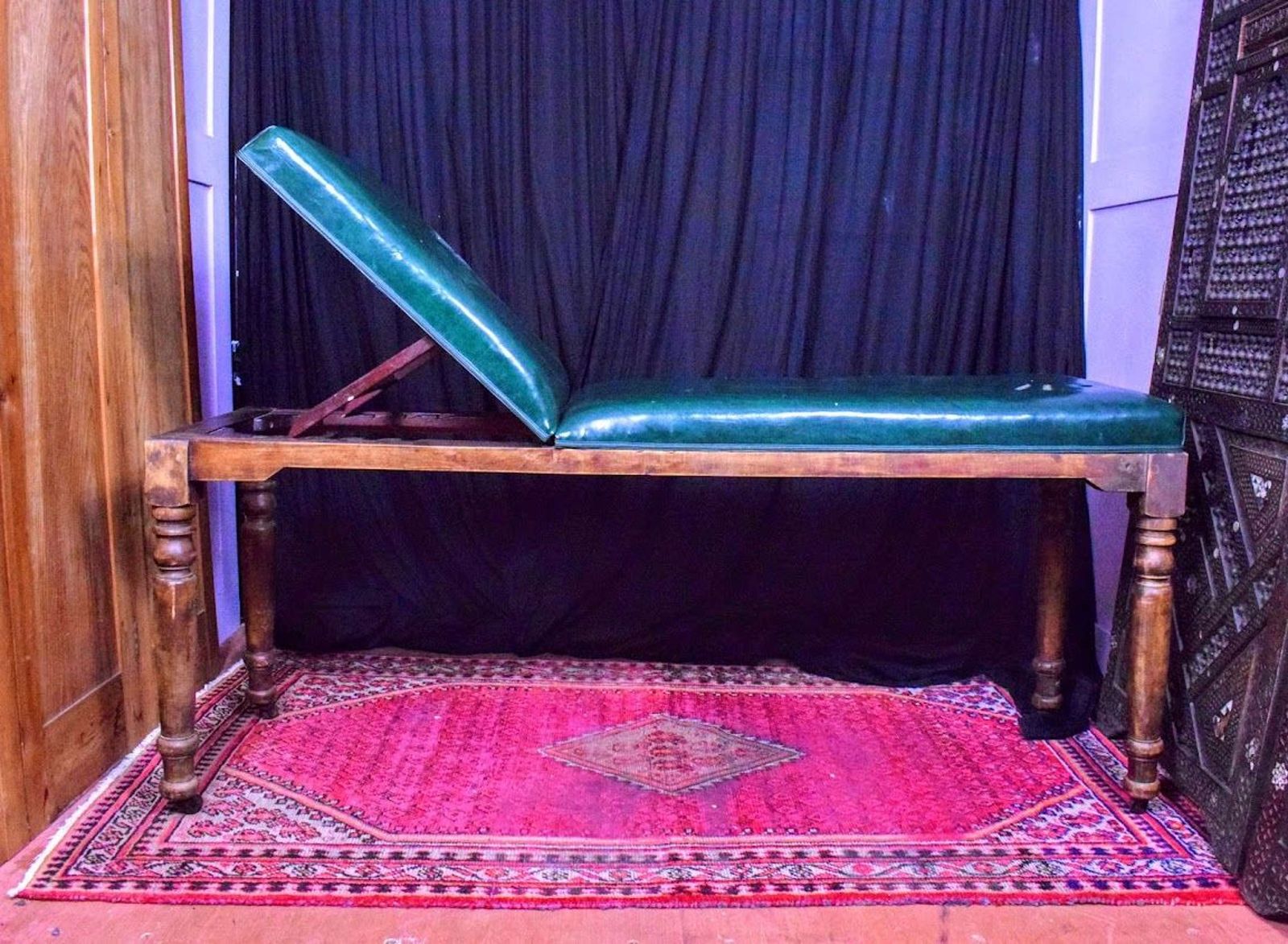 Edwardian W.H.Bailey And Sons Mahogany Medical Examiners Couch