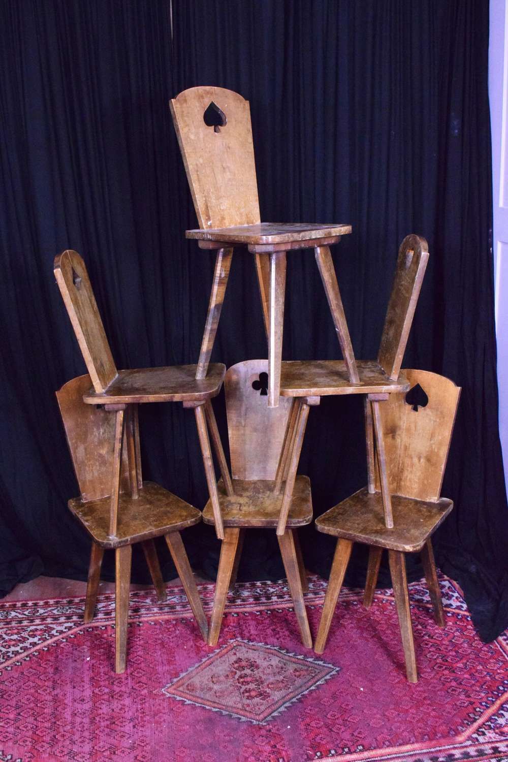 Rustic Scandinavian Children's Play Chairs, Set Of Six