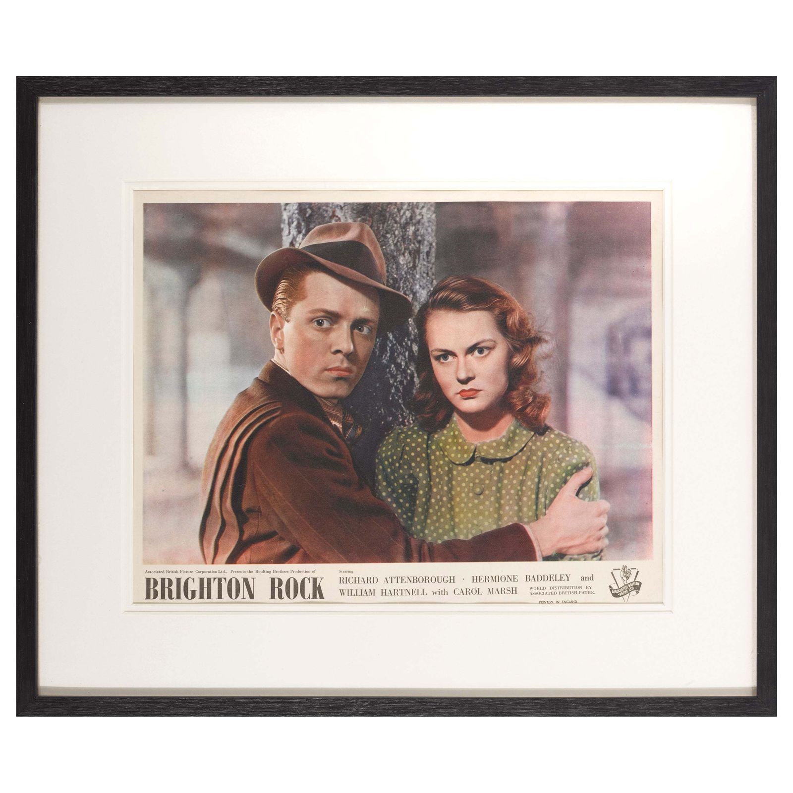 Original British Lobby Card For The 1948 Thriller Brighton Rock.