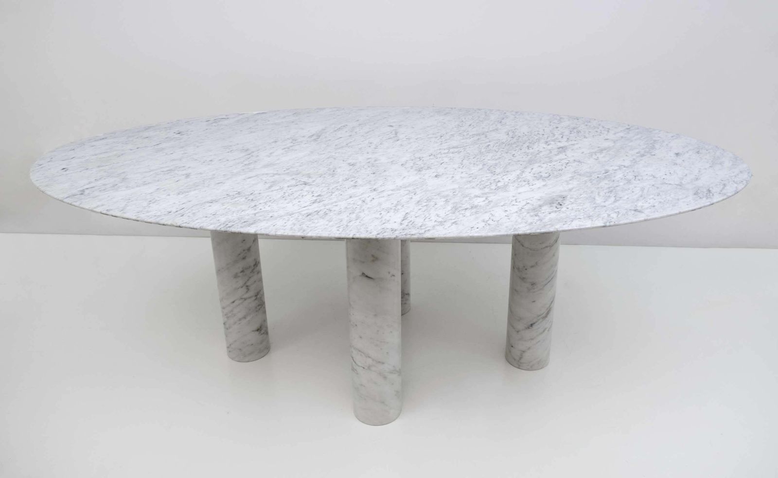Mario Bellini Italian Carrara Marble Oval Dining Table For Cassina, 70s