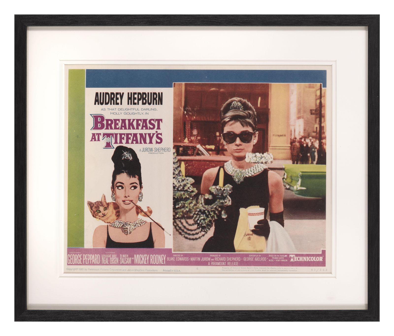 Original Us Lobby Card Number 6 Designed For The Legendary Breakfast At Tiffany's photo for sale