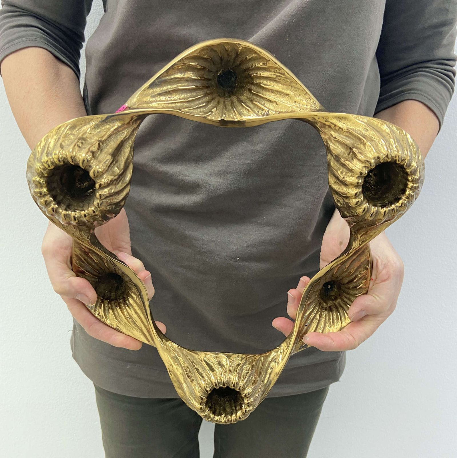 Large Organic Bronze Candelabra For Six Candles photo furniture