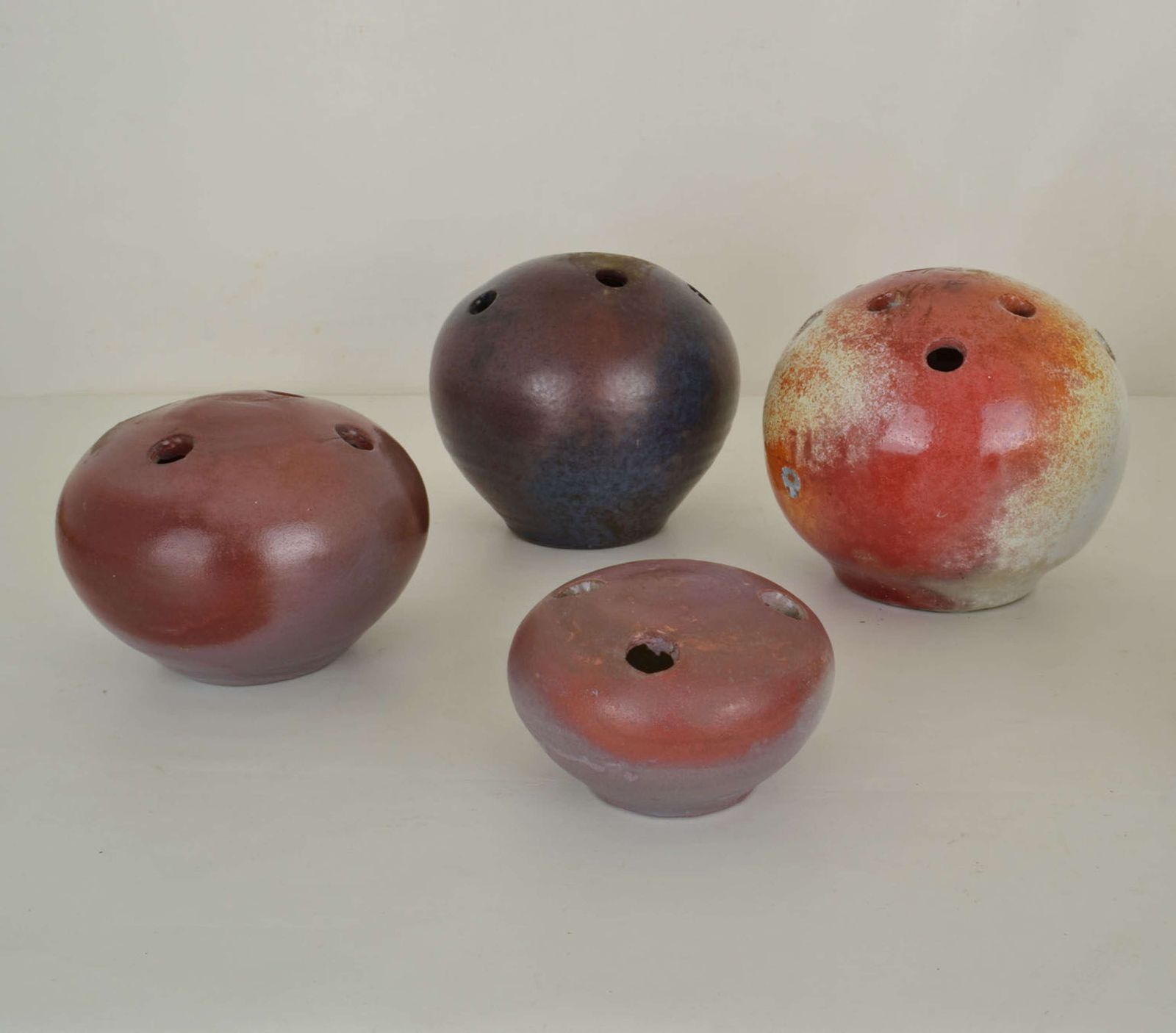 Group Of Mid Century Modern Organic Studio Ceramic Ball Vases photo Home Decor