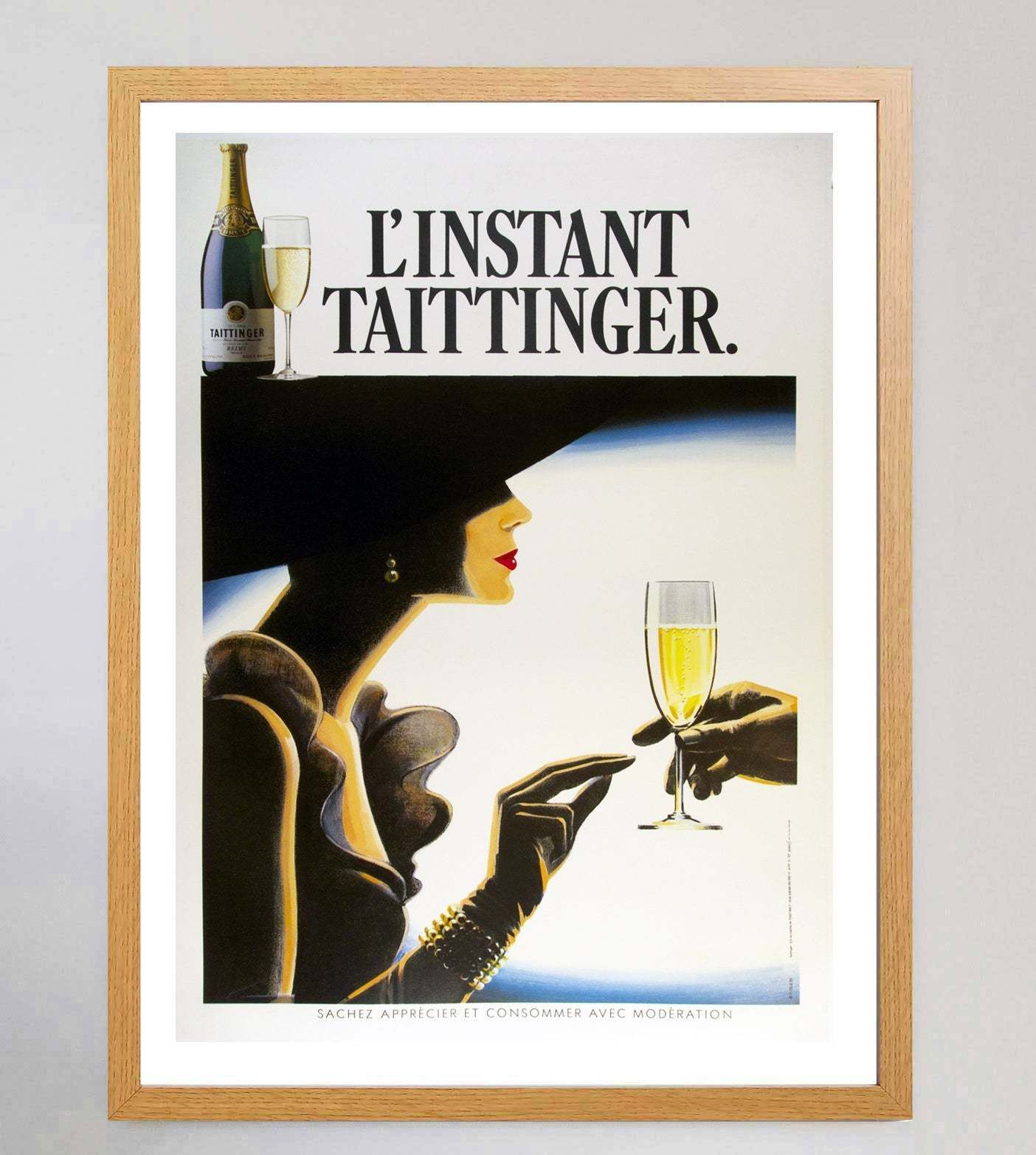 L'instant Taittinger Champagne Original Vintage Poster photo Art