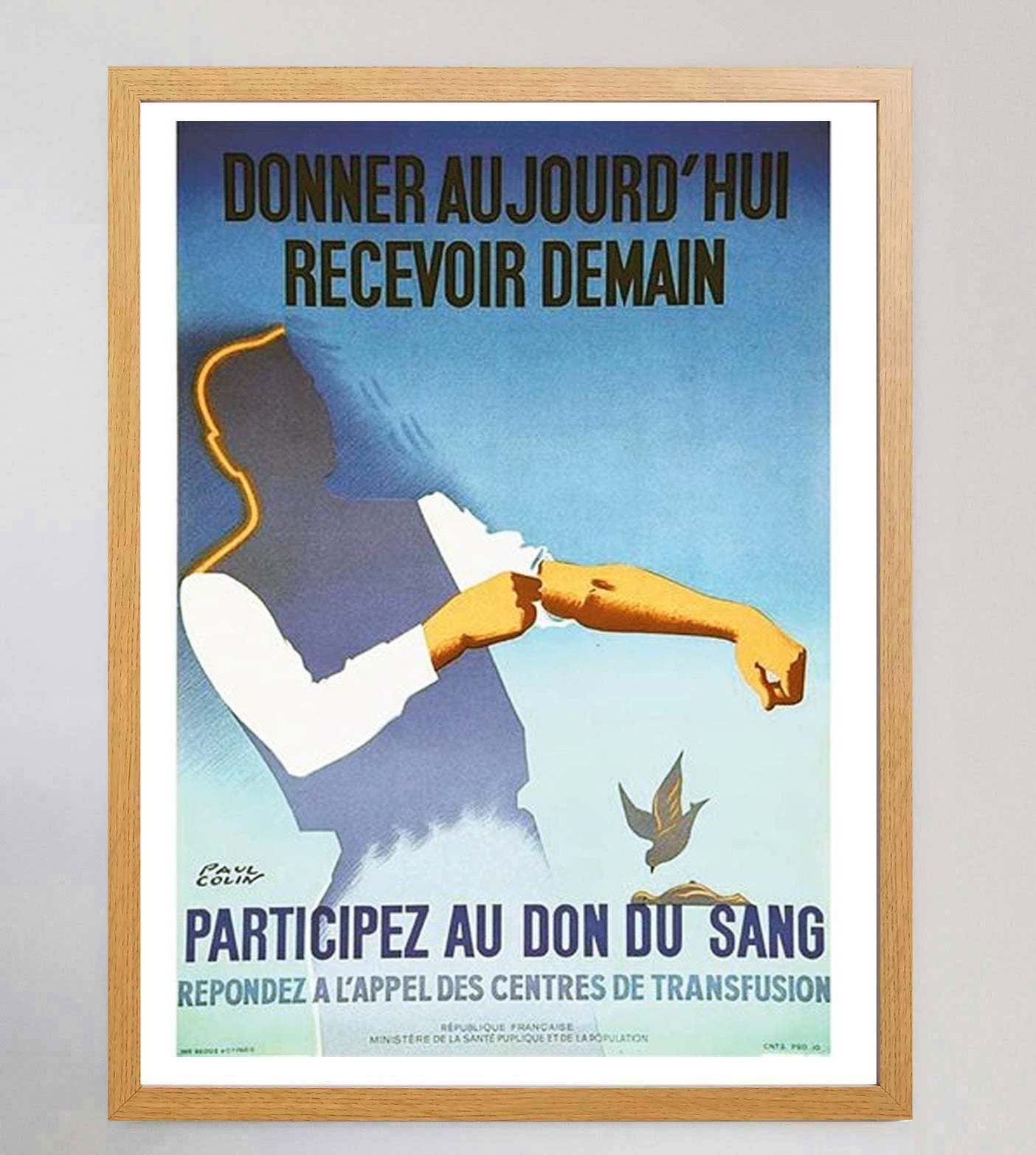 Participez Au Don Au Sang Original Vintage Poster photo Art