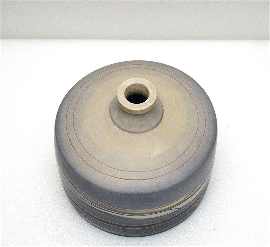 Italian Terracotta Vase With Futurist Decoration, 1960s photo for sale