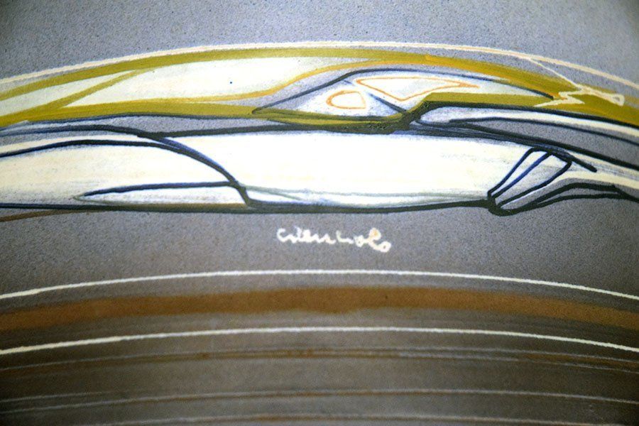 Italian Terracotta Vase With Futurist Decoration, 1960s photo vinterior