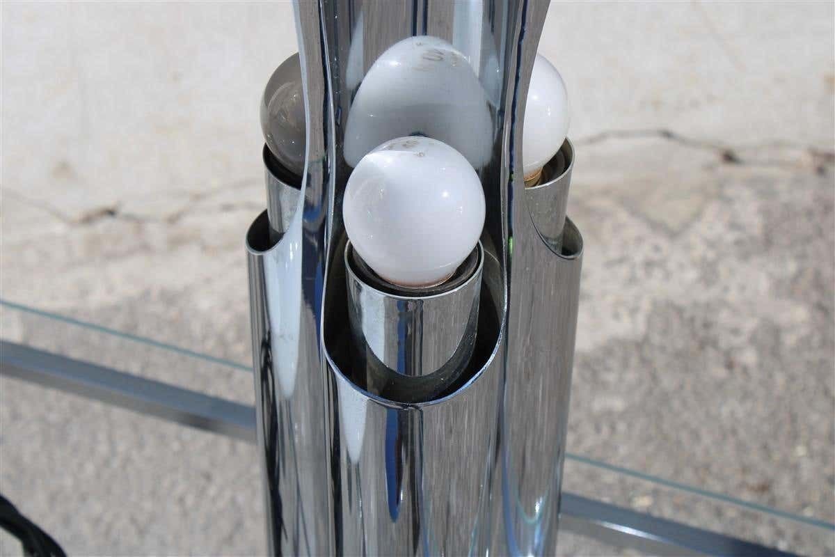 photo for sale Italian Table Lamp Pop Art Selenova Steel And Murano Glass 1970s