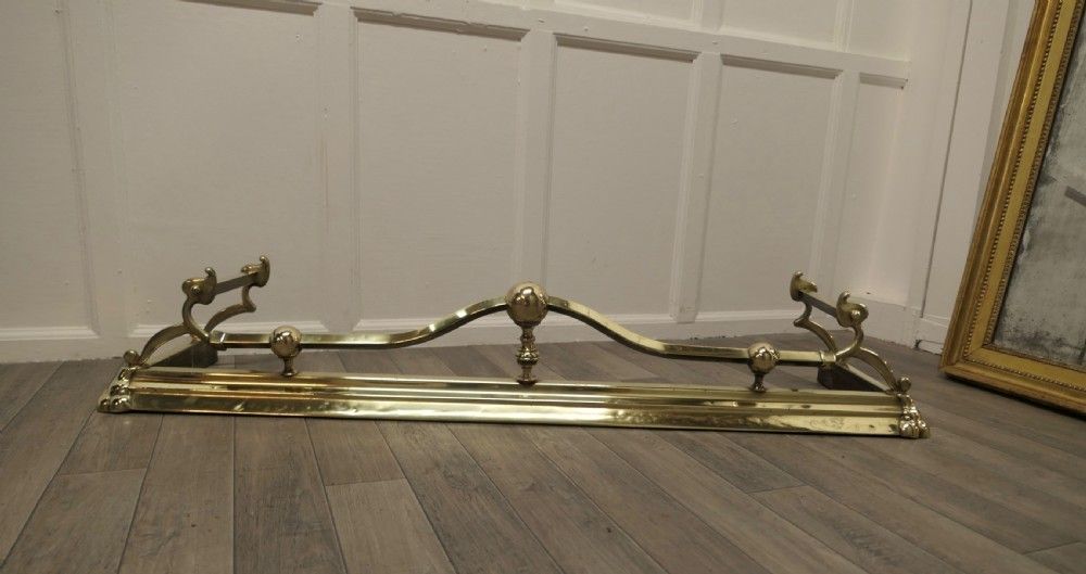 Large Victorian Art Nouveau Brass Fender photo furniture