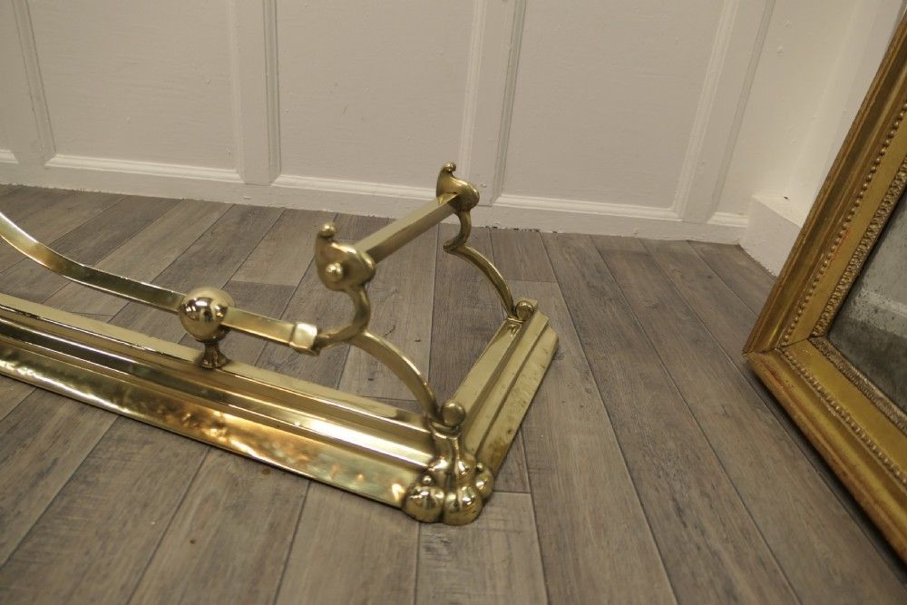 Large Victorian Art Nouveau Brass Fender photo 510.0
