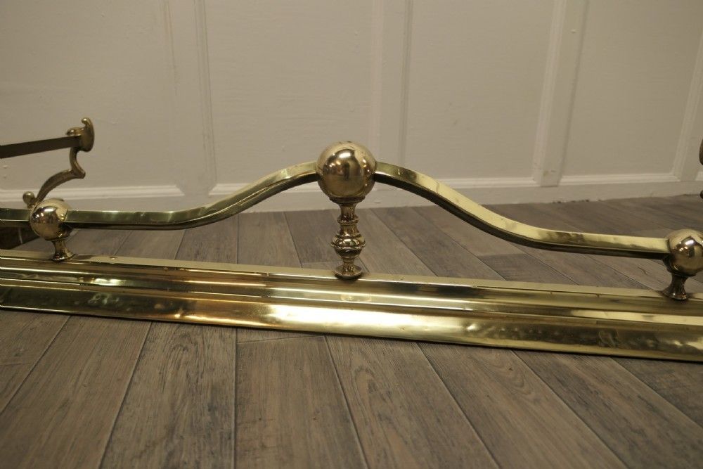 Large Victorian Art Nouveau Brass Fender photo vinterior