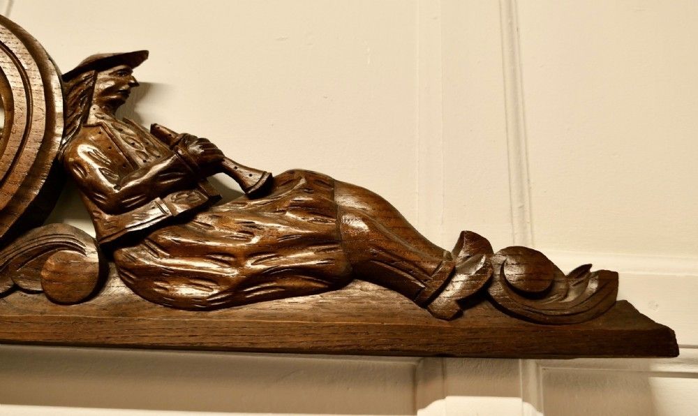 Bretton Carved Oak Decorative Pediment, Over Door photo for sale