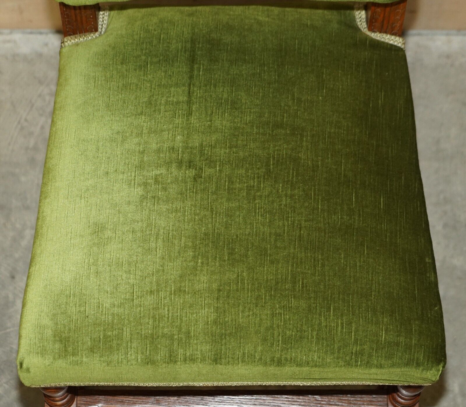 photo for sale Fine Antique Victorian Original Stamped Edward And Roberts Green Desk Office Chair
