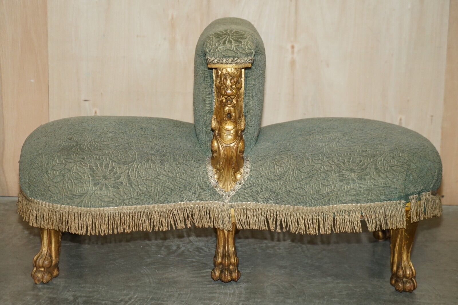 photo for sale Important 18th Century Circa 1740 Hand Carved Italian Giltwood Tete A Tete Sofa