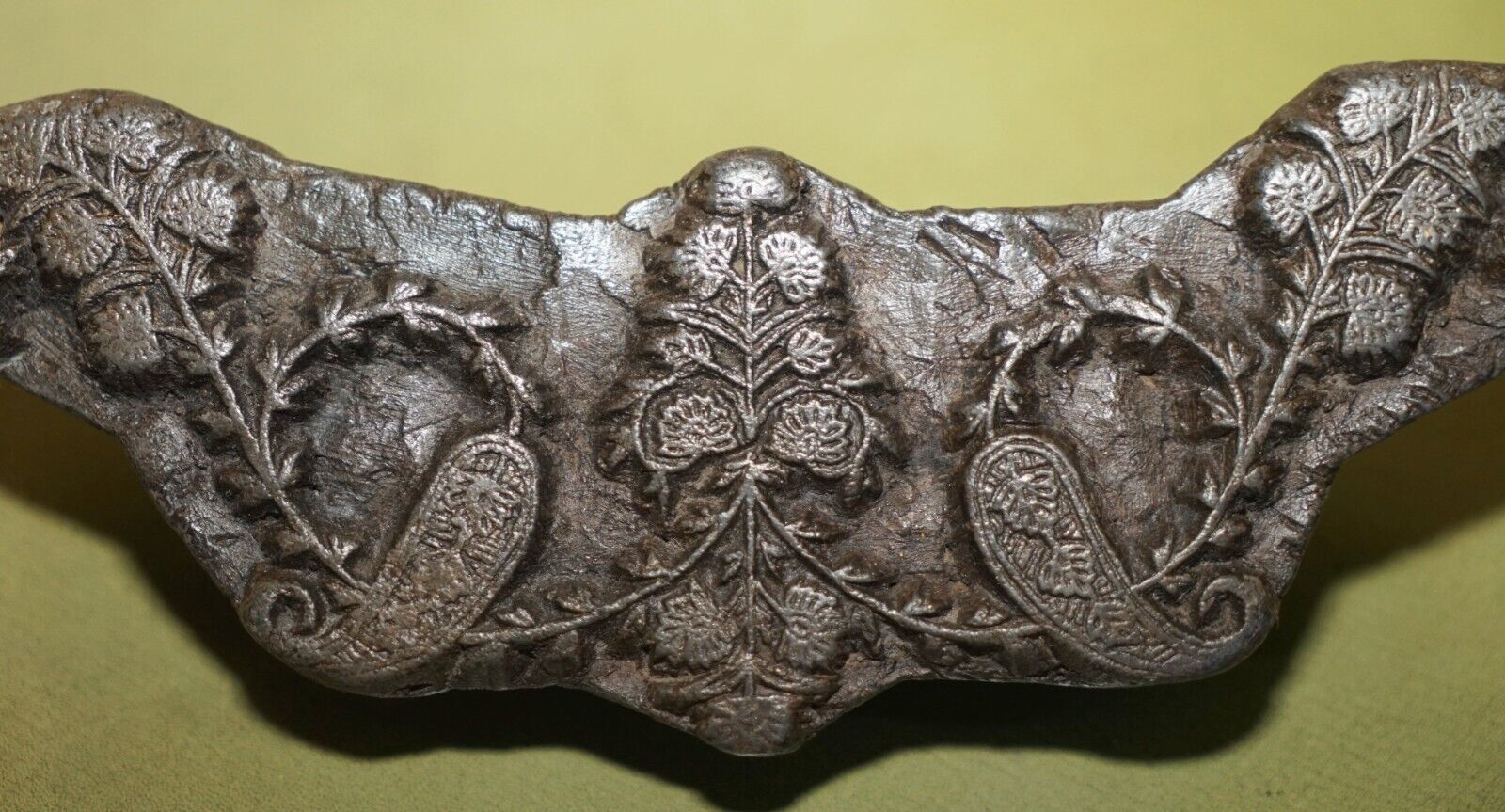 Very Rare Antique Hand Carved Butterfly Boarder Printing Block For Wallpaper photo Art
