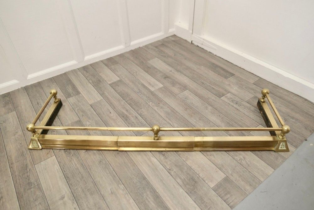 Victorian Extending Brass Fender photo 438.0