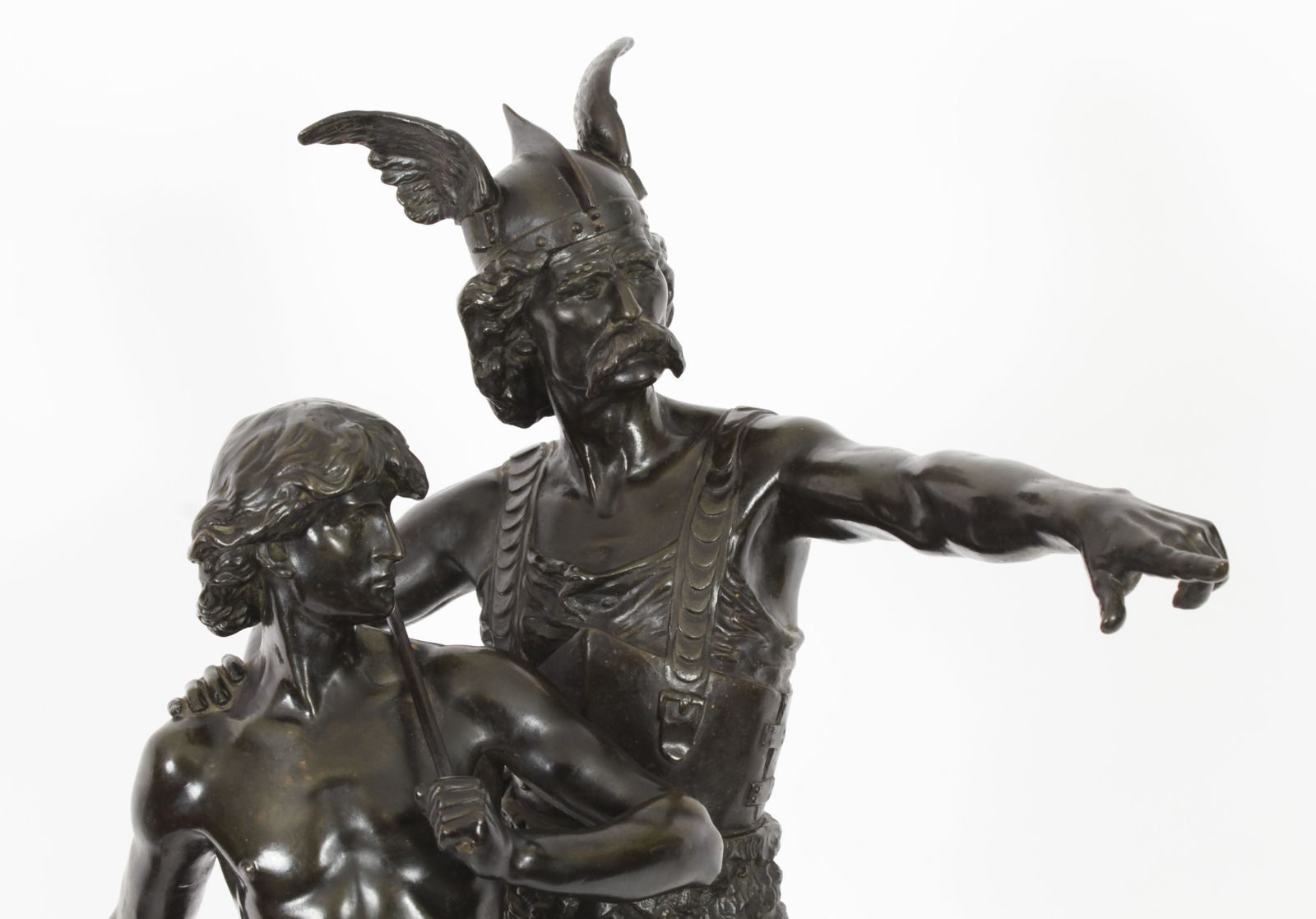 photo furniture Antique Bronze Of Vercingetorix With His Son By Emile Laporte 19th C