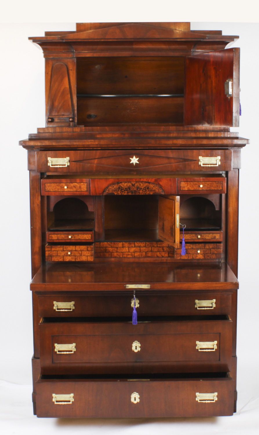 Antique Biedermeier Secretaire Chest Secretaire Abattant19th C photo for sale
