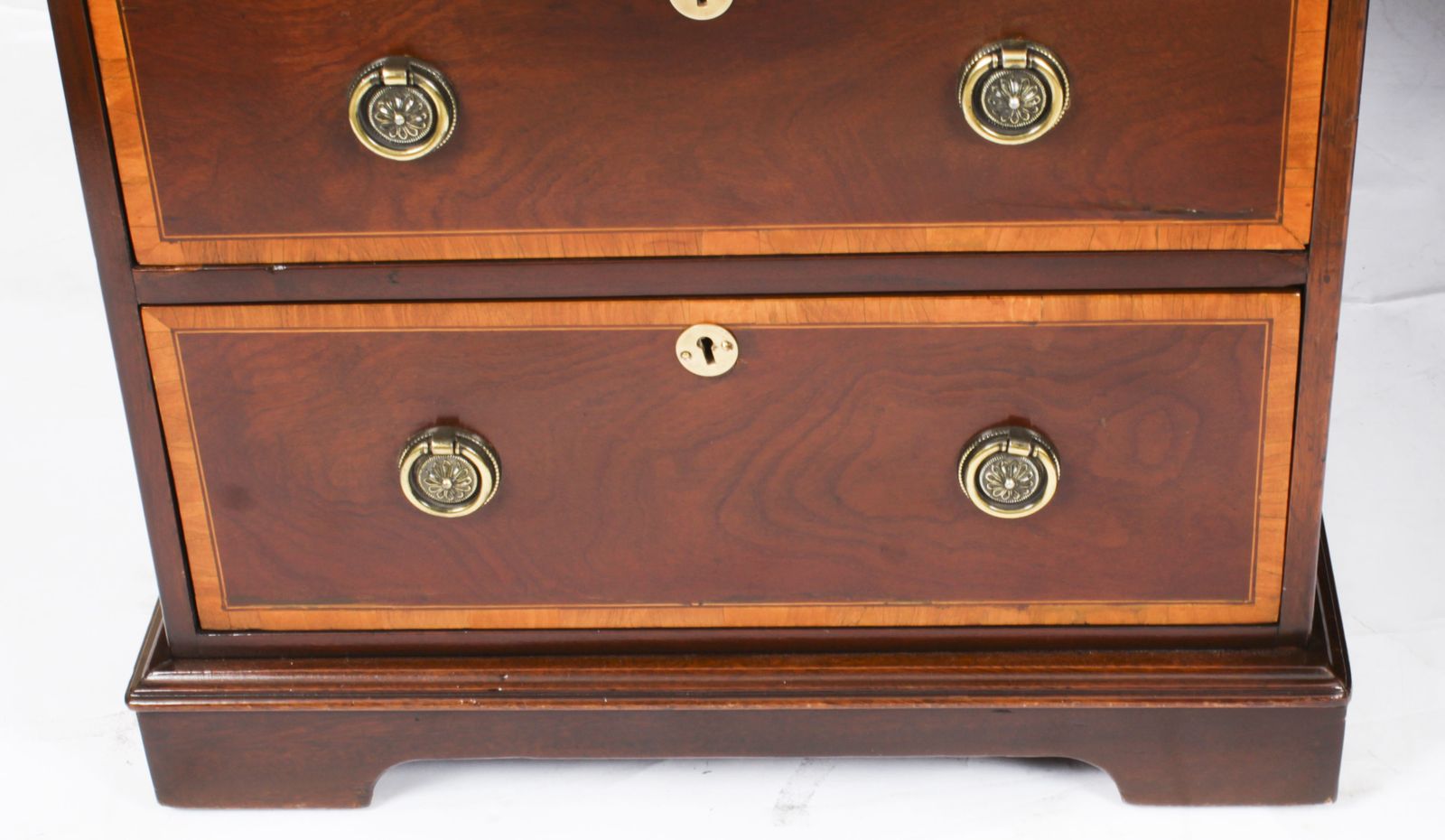 photo for sale Victorian Flame Mahogany Partners Pedestal Desk C.1860  19th C