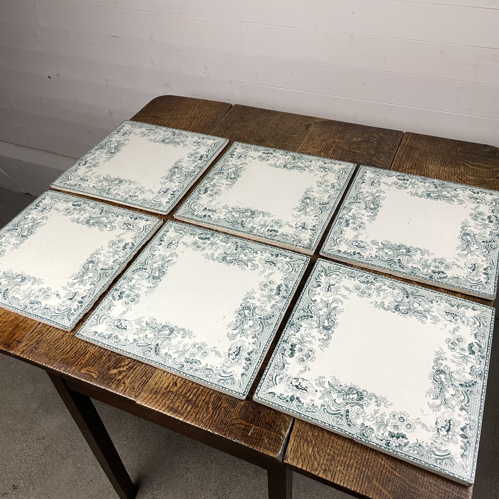 Set Of 6 Victorian 12 Inch Tiles Made By R. Davies & Son photo furniture