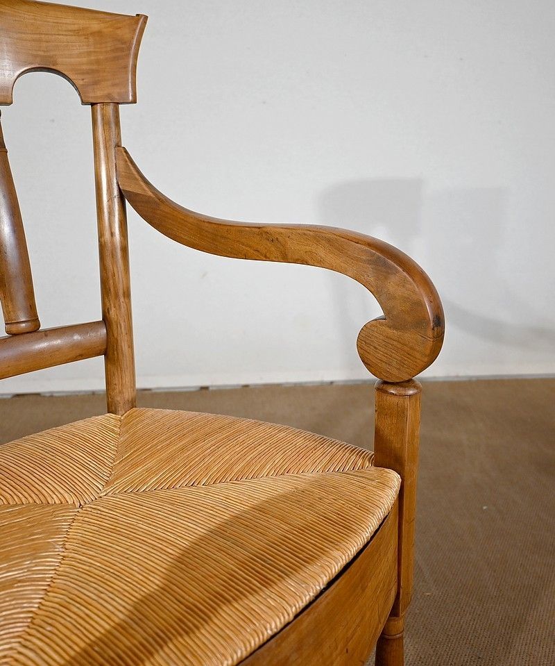 photo vinterior Armchair In Solid Cherry, Empire Period, Early 19th Century
