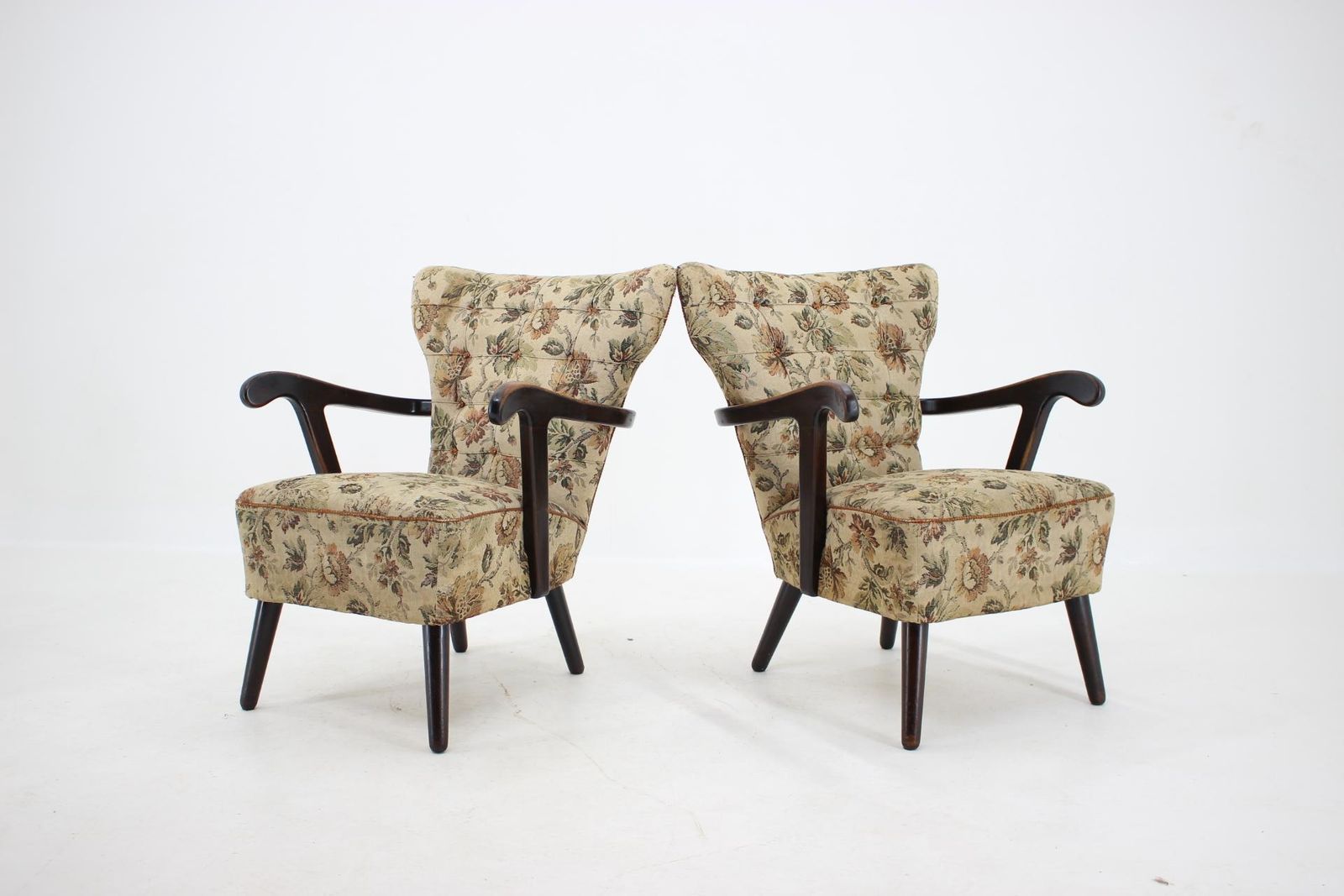 1940s Pair Of Rare Armchairs, Czechoslovakia